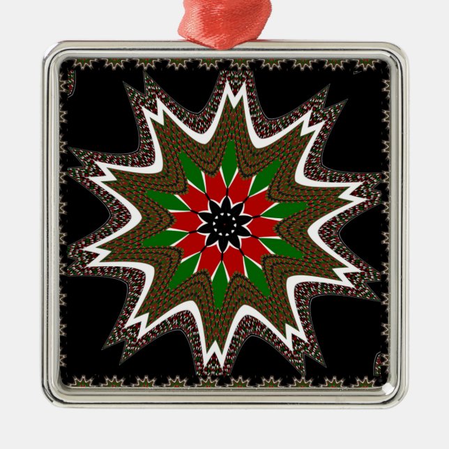 Kenyan Flag Colours Art Print/Graphic Metal Ornament (Front)