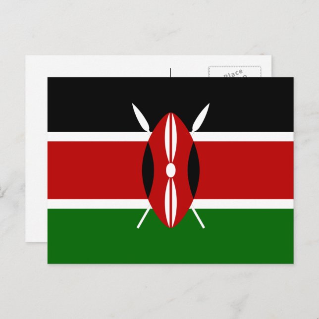 Kenyan Flag, Flag of Kenya Postcard (Front/Back)