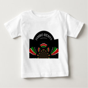 Kenyan Flag Inspired Jambo Welcome Design Art  Baby T-Shirt