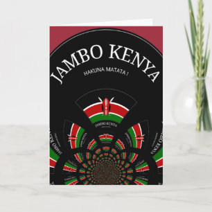 Kenyan Flag Inspired Jambo Welcome Design Art Card
