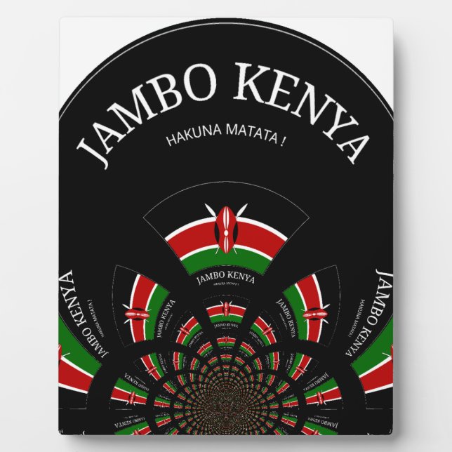 Kenyan Flag Inspired Jambo Welcome Design Art  Plaque (Front)