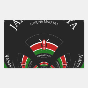 Kenyan Flag Inspired Jambo Welcome Design Art  Rectangular Sticker