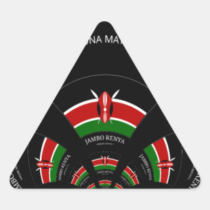 Kenyan Flag Inspired Jambo Welcome Triangle Sticker