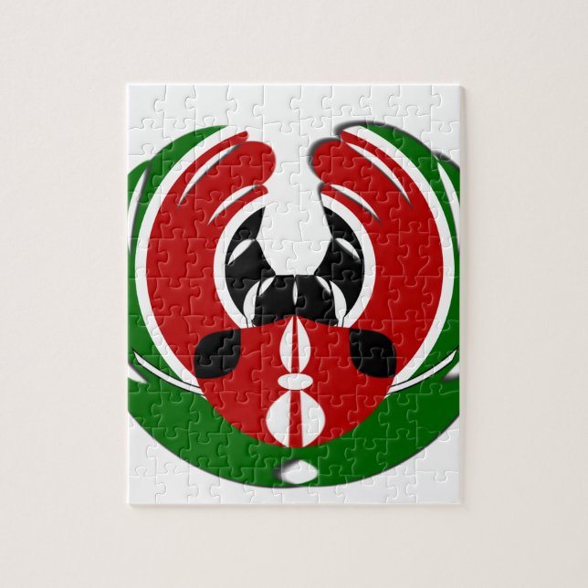 Kenyan Flag Jigsaw Puzzle (Vertical)