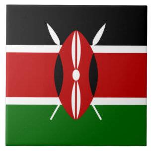 Kenyan Flag (Kenya) Ceramic Tile
