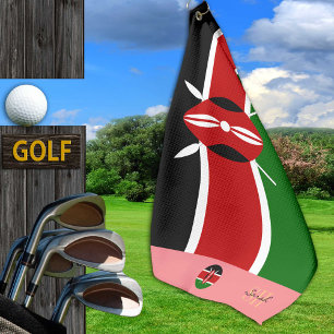 Kenyan flag & Kenya monogrammed /lady golf towel