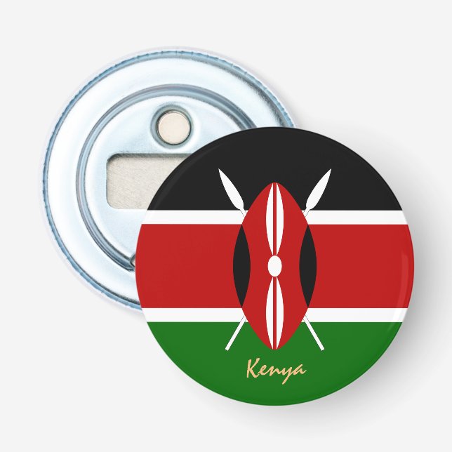 Kenyan Flag & Kenya party /sports Africa drink Bottle Opener (Front)