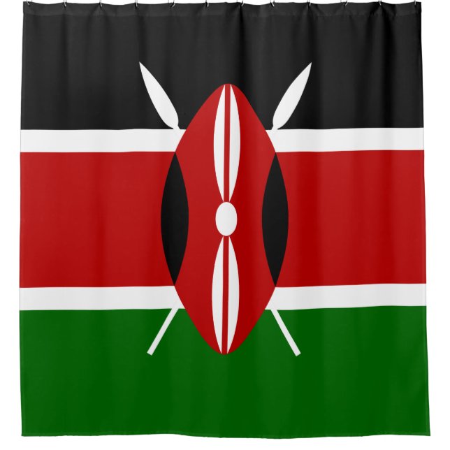 Kenyan Flag (Kenya) Shower Curtain (Front)