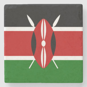 Kenyan Flag (Kenya) Stone Coaster
