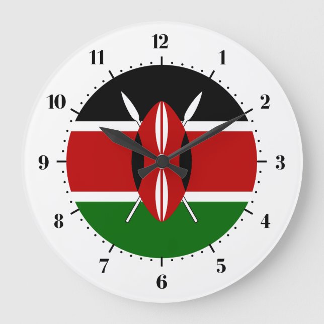 Kenyan flag large clock (Front)
