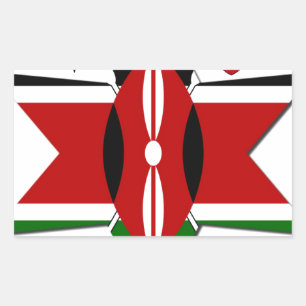 Kenyan Flag Safari Design: Bucket List Rectangular Sticker