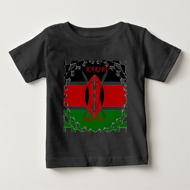 Kenyan Flag Unity: Tuko Pamoja Design Baby T-Shirt (Front)