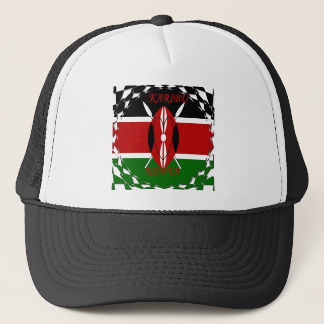 Kenyan Flag Unity: Tuko Pamoja Design Trucker Hat (Front)