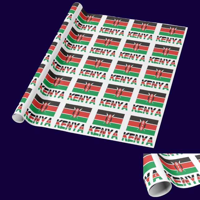Kenyan Flag with Kenya Gift Wrapping Paper (Creator Uploaded)