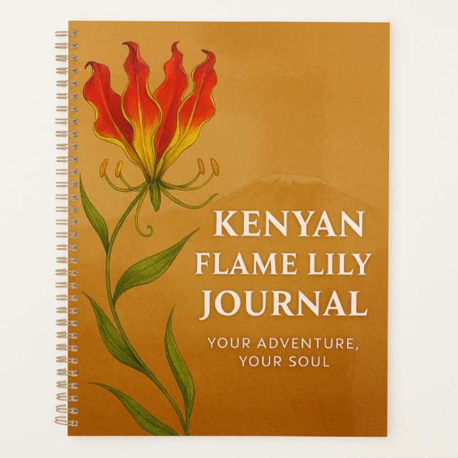 Kenyan Flame Lily Journal – Soulful Notebook  Planner (Front)