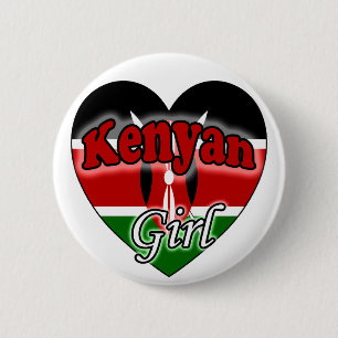 Kenyan Girl 6 Cm Round Badge