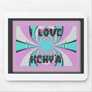 Kenyan Heart Art: I Love Kenya Mouse Pad