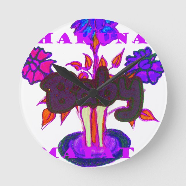 Kenyan Heart Art: I Love Kenya Round Clock (Front)