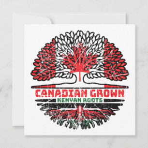 Kenyan Kenya Canadian Canada Tree Roots Flag Card