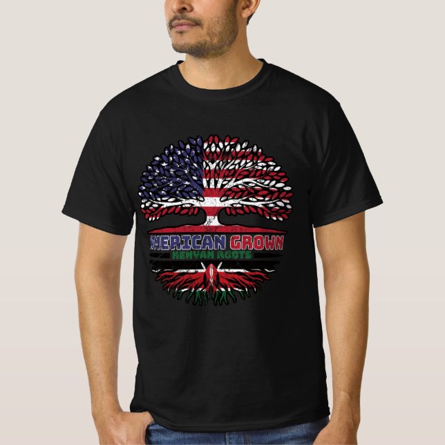 Kenyan Kenya US American USA United States Tree T-Shirt (Front)