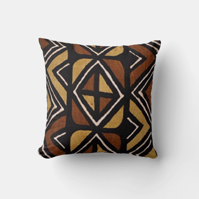 Kenyan Mud Cloth Pattern #2 Pillow (Front)