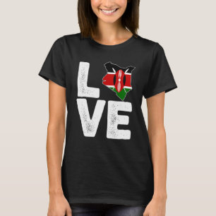 Kenyan pride Love Kenya flag Map Black History Mon T-Shirt