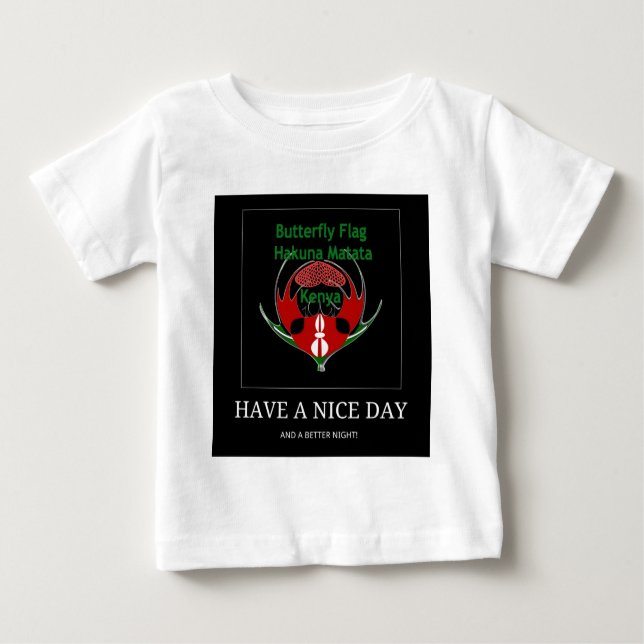 Kenyan Shield Design: Butterfly Flag.  Baby T-Shirt (Front)