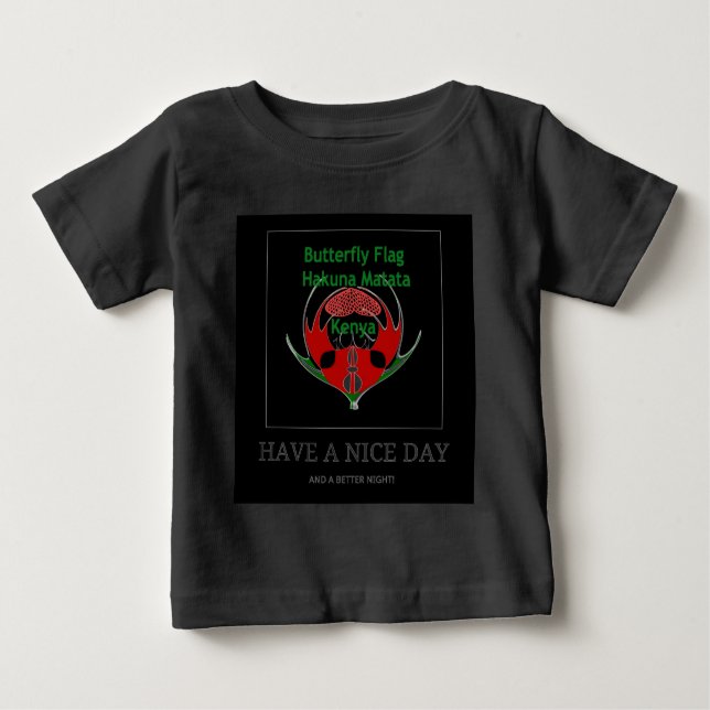 Kenyan Shield Design: Butterfly Flag.  Baby T-Shirt (Front)