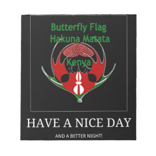 Kenyan Shield Design: Butterfly Flag.  Notepad
