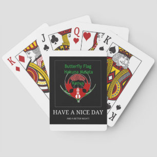 Kenyan Shield Design: Butterfly Flag.  Playing Cards