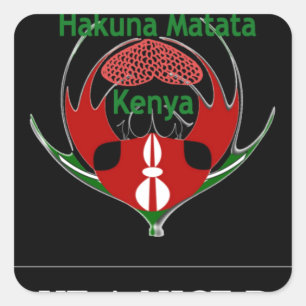 Kenyan Shield Design: Butterfly Flag.  Square Sticker