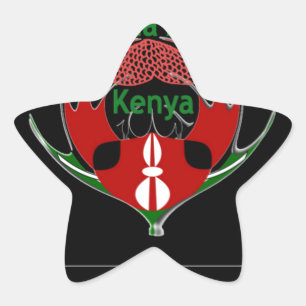 Kenyan Shield Design: Butterfly Flag.  Star Sticker