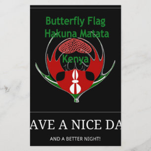 Kenyan Shield Design: Butterfly Flag.  Stationery