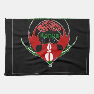 Kenyan Shield Design: Butterfly Flag. Tea Towel