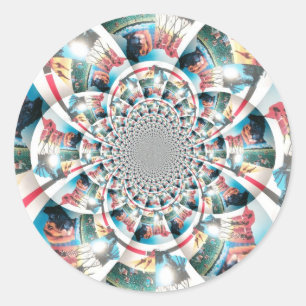 Kenyan Tapestry Kaleidoscope Art Print Classic Round Sticker