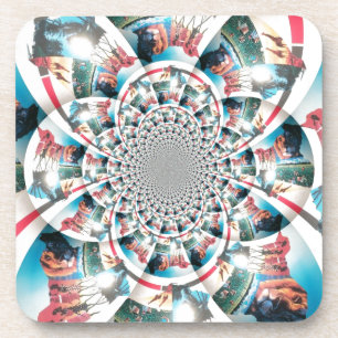Kenyan Tapestry Kaleidoscope Art Print Coaster
