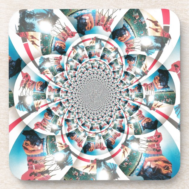 Kenyan Tapestry Kaleidoscope Art Print Coaster (Front)
