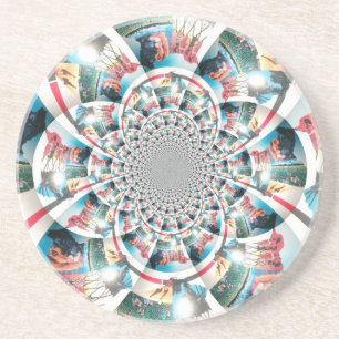 Kenyan Tapestry Kaleidoscope Art Print Coaster