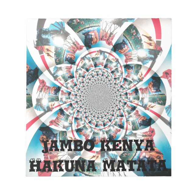 Kenyan Tapestry Kaleidoscope Art Print Notepad (Front)