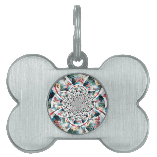 Kenyan Tapestry Kaleidoscope Art Print Pet ID Tag (Front)