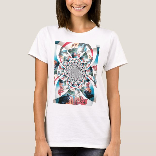 Kenyan Tapestry Kaleidoscope Art Print T-Shirt (Front)