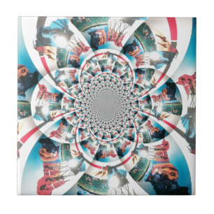 Kenyan Tapestry Kaleidoscope Art Print Tile