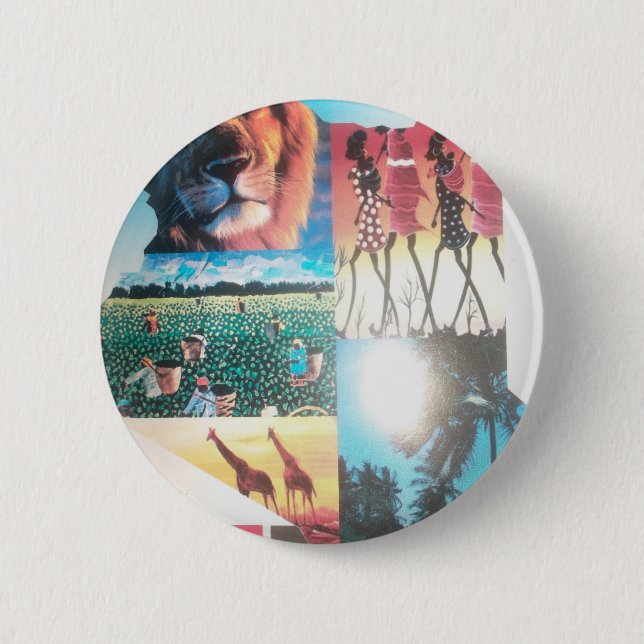 Kenyan Tapestry: Wildlife, Culture & Coastal Beach 6 Cm Round Badge (Front)