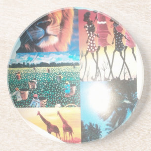 Kenyan Tapestry: Wildlife, Culture,& Coastal Beach Coaster