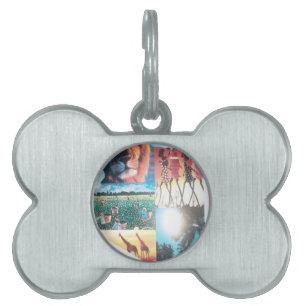Kenyan Tapestry: Wildlife, Culture,& Coastal Beach Pet ID Tag