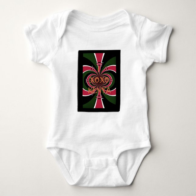Kenyan Travel Gift – Hugs & Kisses Design Baby Bodysuit (Front)