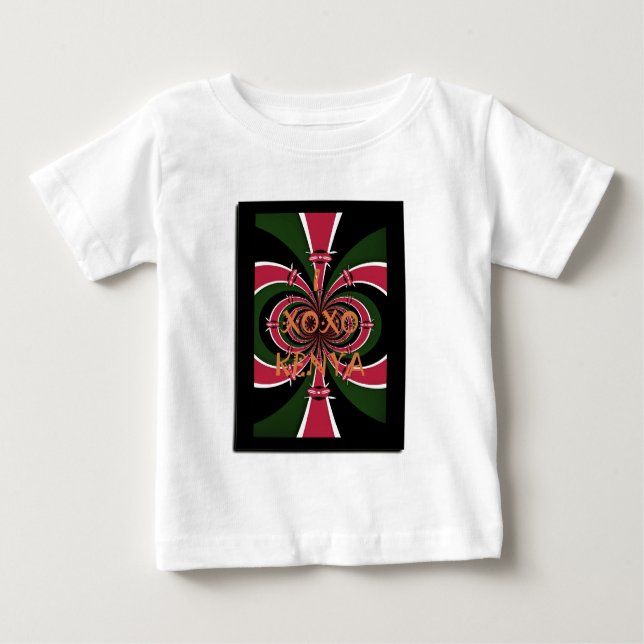 Kenyan Travel Gift – Hugs & Kisses Design Baby T-Shirt (Front)