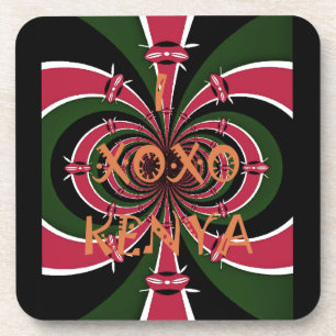 Kenyan Travel Gift – Hugs & Kisses Design Coaster