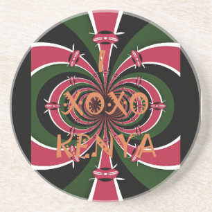 Kenyan Travel Gift – Hugs & Kisses Design Coaster