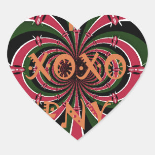 Kenyan Travel Gift – Hugs & Kisses Design Heart Sticker